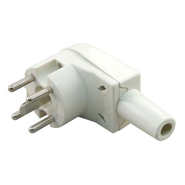 Perilex stekker | Q-link (Haaks, 16A, Crème) Q-link Kabelshop.nl